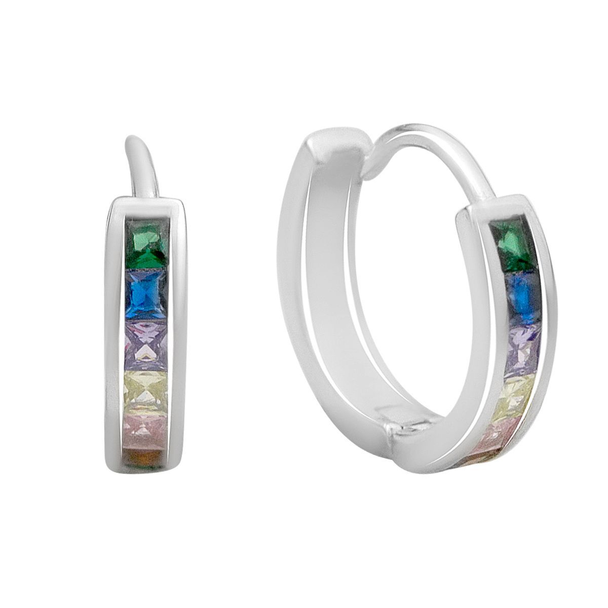

Silver earrings with cubic zirkonia (2172925) білий