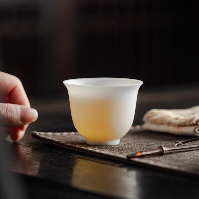 Master Cup and Aroma Scent Cup Set Ultra Thin Plain Fired White Porcelain Chinese Style Ceramic Tea Ware for Gongfu Tea Ceremony