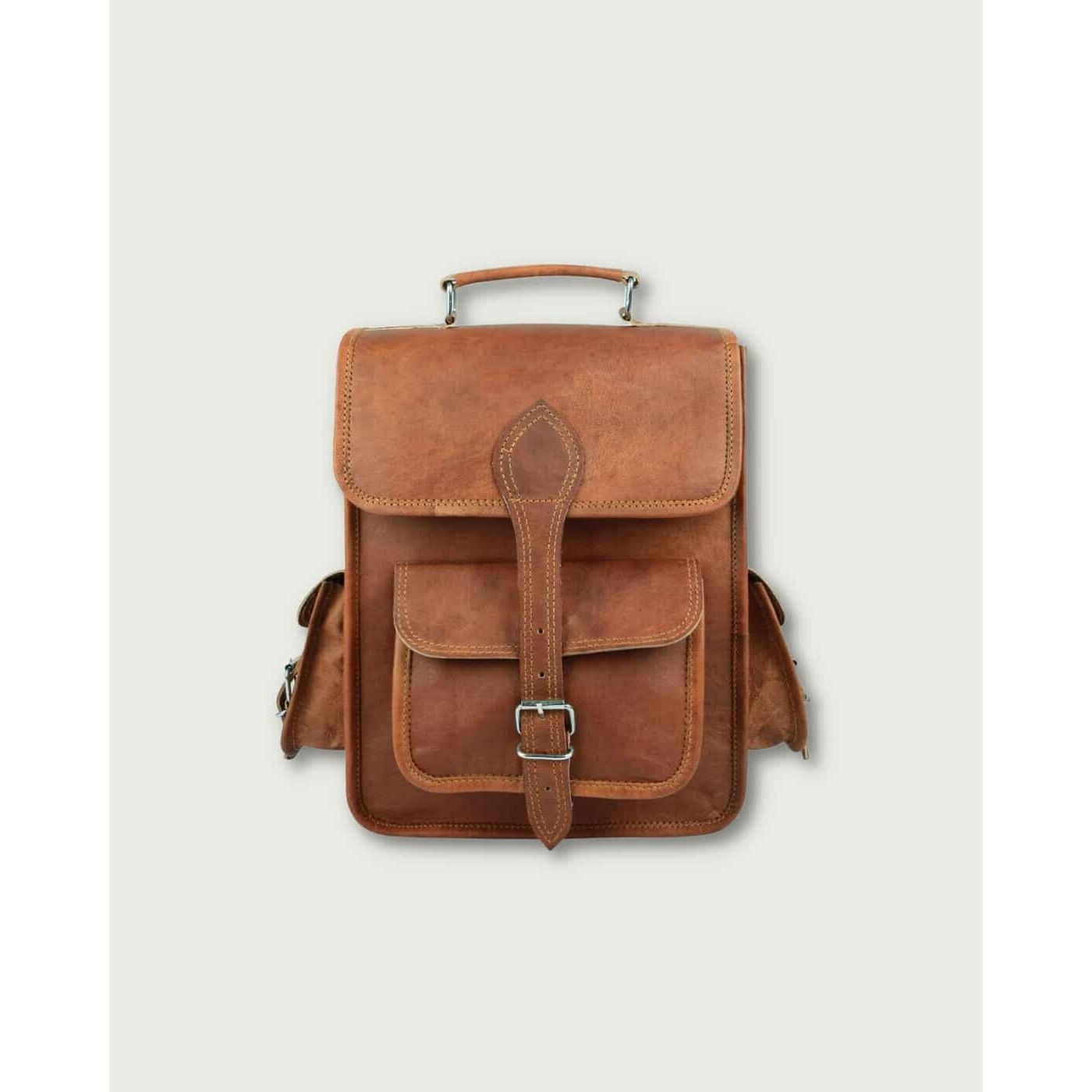 16-дюймовый новый кожаный рюкзак большого размера — фото 3