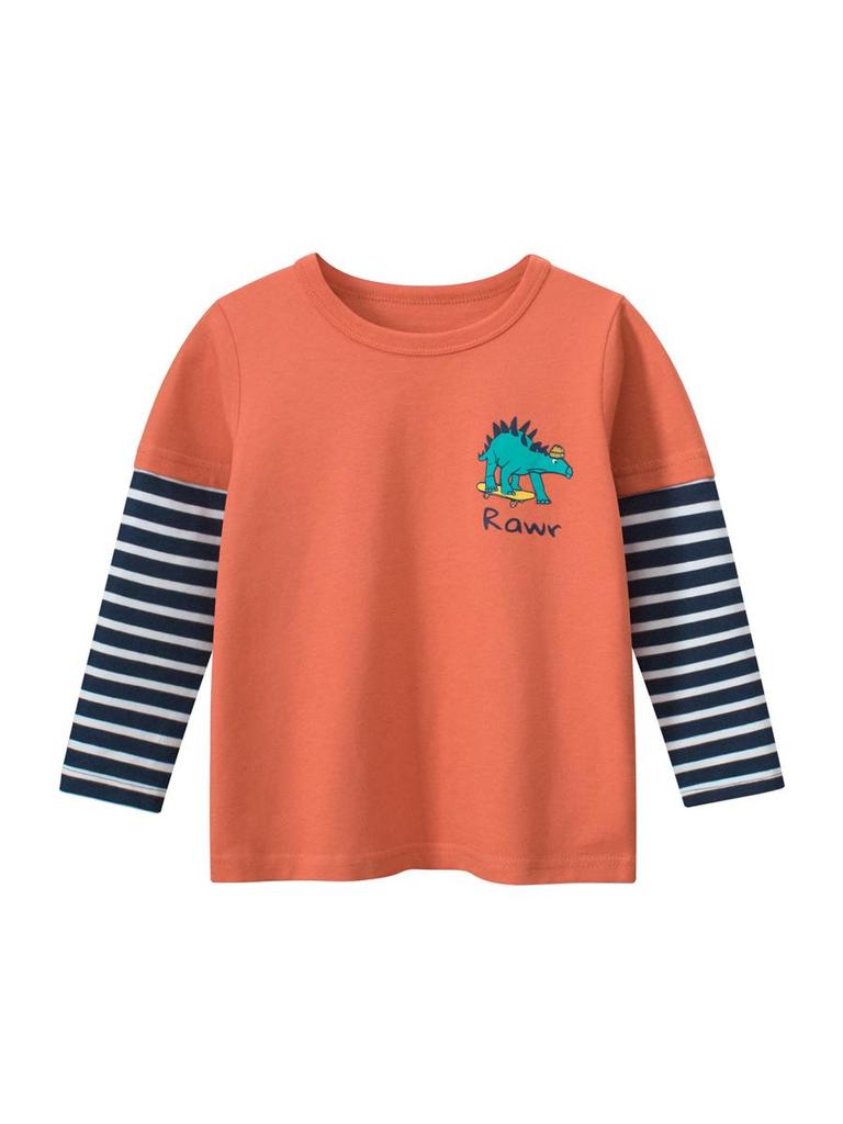 27kids Spring 2025 Korean Boys' Long-Sleeved T-Shirt
