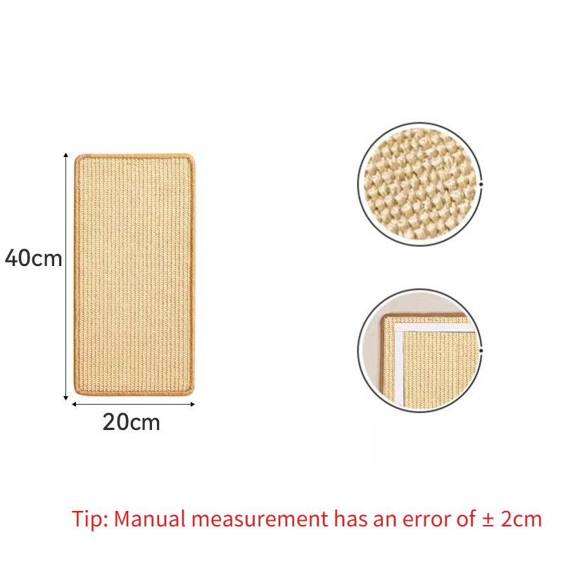 1pcs Cat Scratching Sisal Board Vertical Wall Sticker Furniture Protection Scratch Pad Cats Claw Training Climbing Patch Reuse Cat Scratching Board
