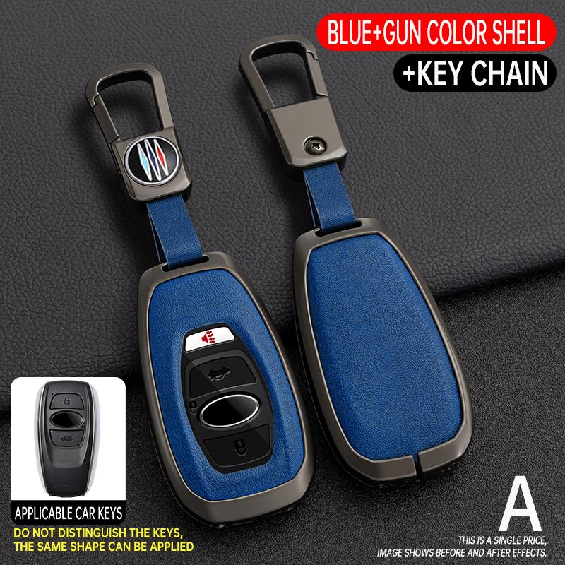 3/4 Tlačítka Slitina Zinku + Kůže Kryt Pouzdra na Klíč Fob pro Subaru BRZ Forester Legacy Outback WRX STI Impreza XV Crosstrek