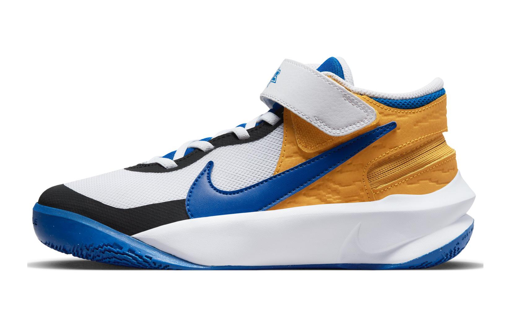 

Nike Team Hustle D 10 Flyease Breathable Support Mid top Children s Basketball Shoes White Blue DZ2760-141 40
