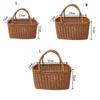 Rattan Woven Basket Rectangular Flower Basket Storage Basket Picnic Basket  Vegetable