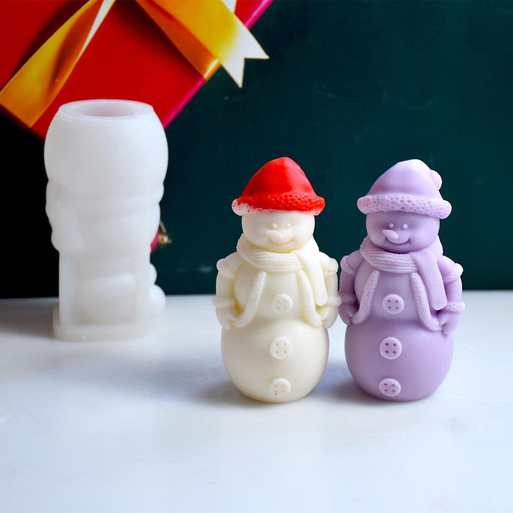 DIY Christmas Candle Silicone Mold: Snowman, Reindeer, Bell, Fruit, Handmade Soap, Aromatherapy Candle Ornament.