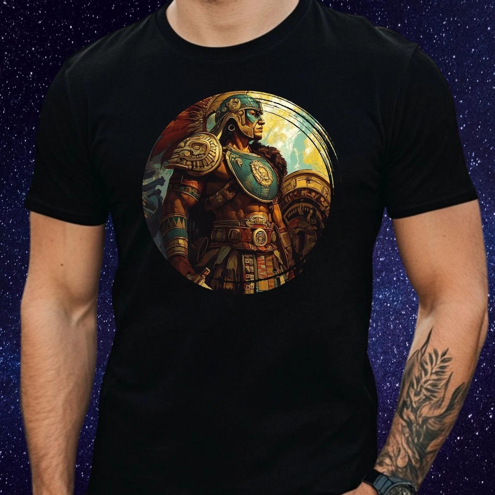 T-Shirt Herren Aztekischer Krieger Motiv Baumwolle Größe S bis 5XL XXXXL
