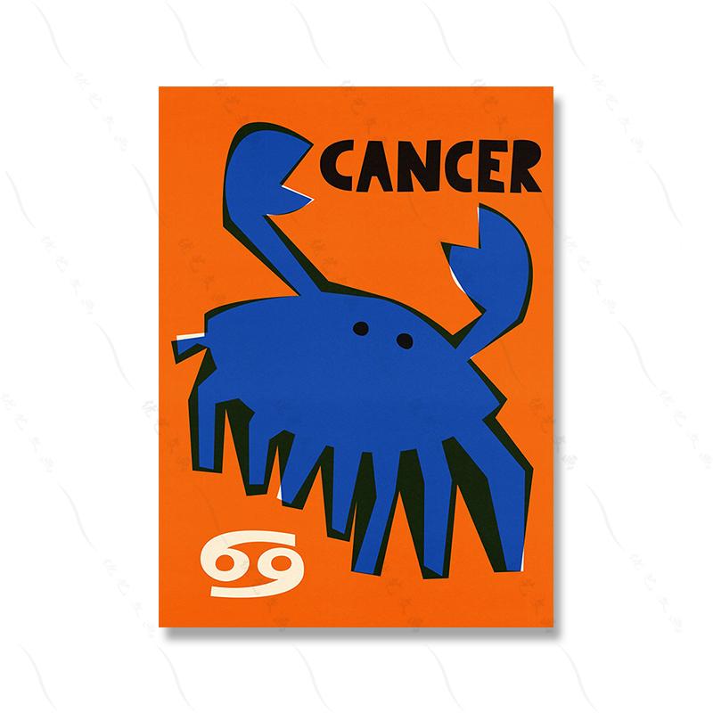 Wassermann Sternzeichen Wand Kunst Poster Druck Retro Stil Astrologie Abstrakte Glück Geburtstag Geschenk Leinwand Malerei Zimmer Home Decor