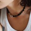 OURPIERRE ONYX PLATE NECKLACE