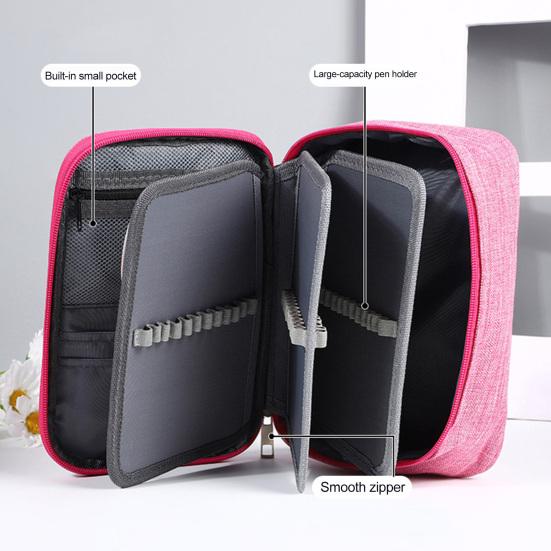 72-Slot Sketch Pencil Case 3-Layer Oxford Storage Pouch for Coloring Pens And Art Supplies Portable Stationery Organizer for Students Artists
