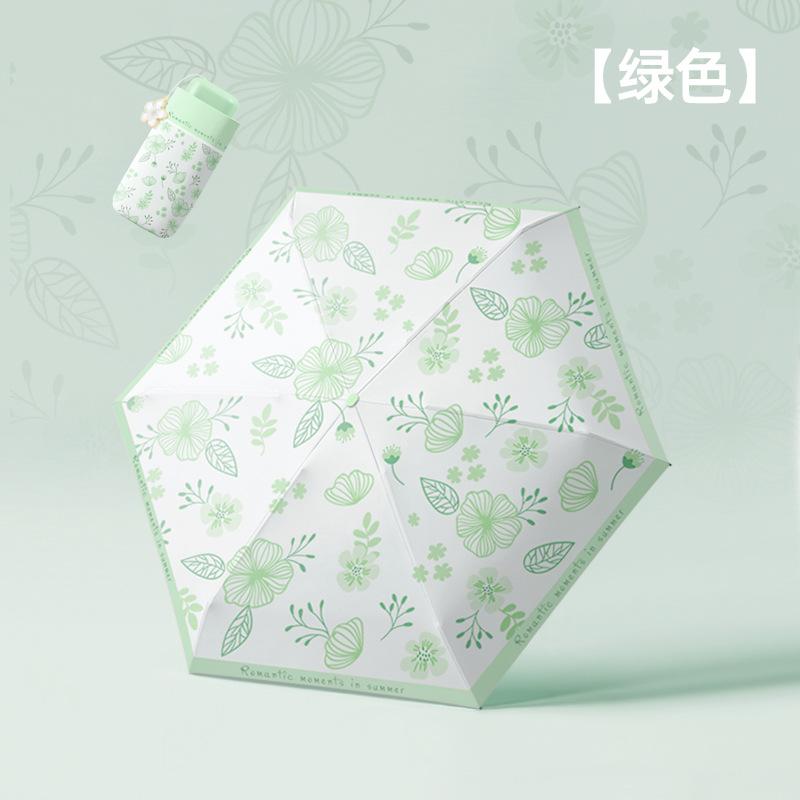 New 50% Vinyl Parasol, Compact and Lightweight UV-proof Sun Umbrella Flower Handle