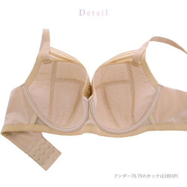 Wacoal Simple Smaller Bra Large Underbust Qui BRB452, 3/4 Cup, DEF, Size, (BE-Beige, F100)