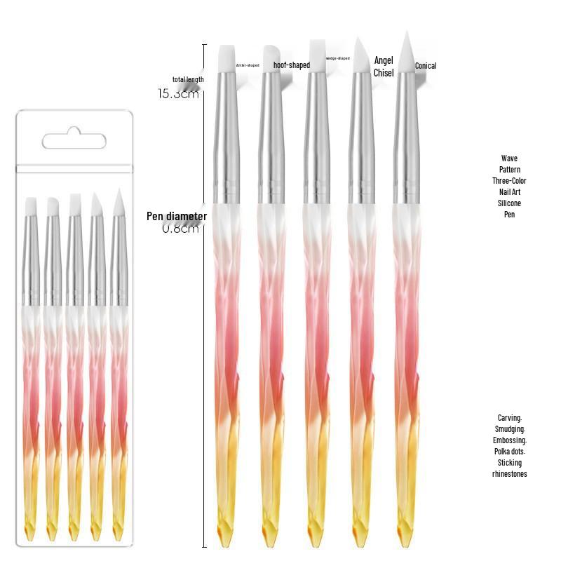 Dual-Ended Silicone Nail Art Tool: Smudge & Dot Pen
