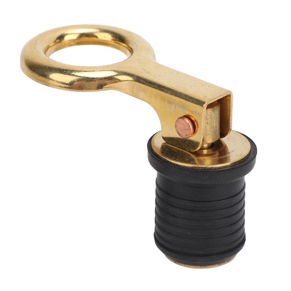 Snap Handle Drain Plug Rubber Brass Twist Design Long Lasting Marine Drain Plug for Boat Yacht Livewell