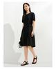 Jiuzi Anna Kou Elegant Temperament Commuting Toothpick Pleated Chiffon Waist Cinching Dress