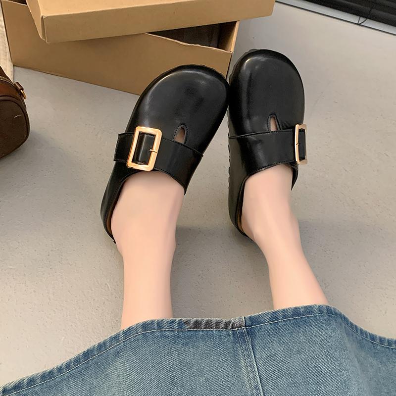 Female Shoes Slippers Women Summer Beige Heeled Sandals Slides Cover Toe  Black Retro Slippers Women Summer Shoes Beige Heel