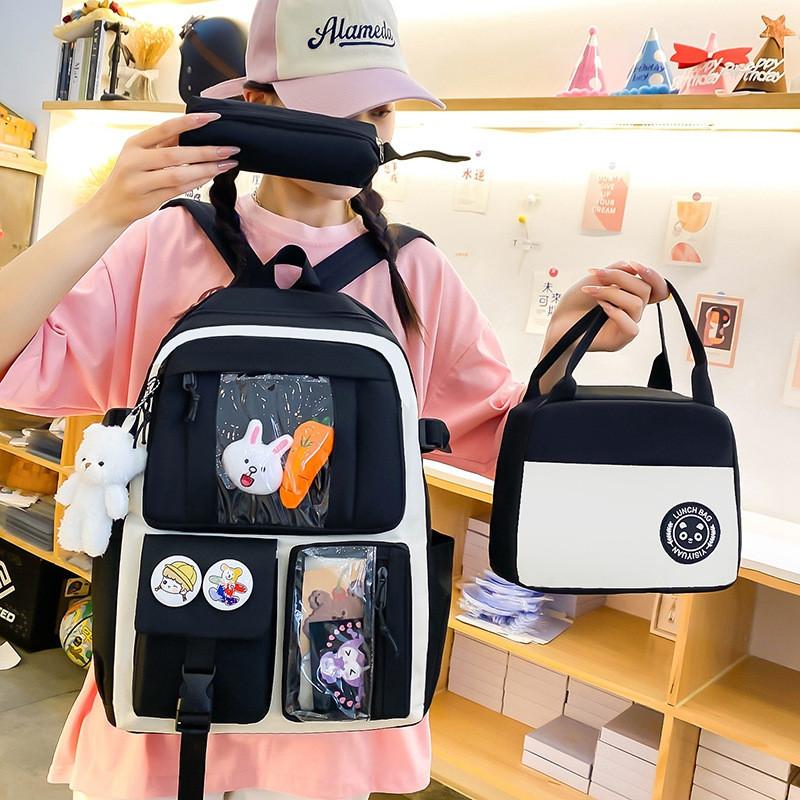 Fashionable Versatile Backpack Set For School And Outdoor Leisure In Multiple Colors