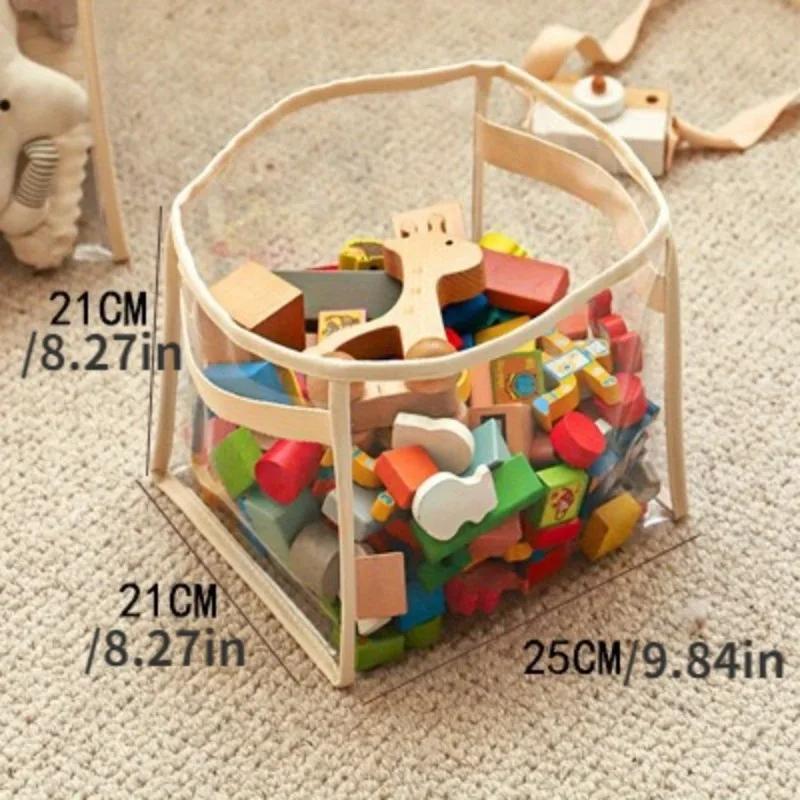 

Children s Toys Storage Basket Transparent Storage Box Sub Block Plush Toys Large-capacity Household Multifunctional