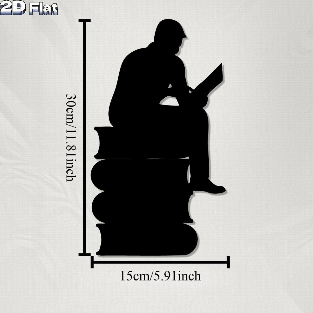 Reading Man Metal Wall Art Iron Sculpture Gift for Home Decor