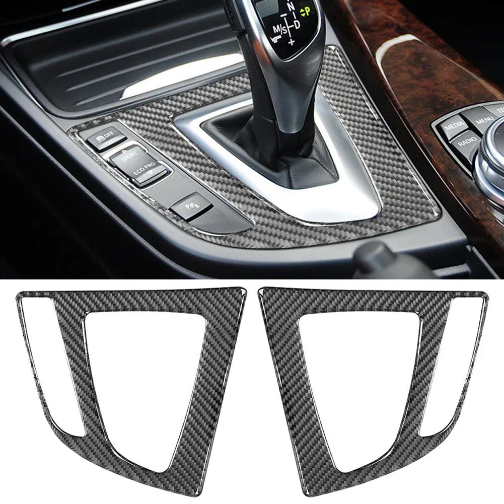För BMW 3 4-serien F32 F30 F31 F33 F34 F36 3GT 2014 - 2017 Kolfiber Bil Växelspakspanel Skydd Trim Klistermärken Dekoration Trim