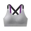 Strappy Cross Back Color Block Push-Up Sports Bra - Wire-Free, Breathable for Yoga & Running