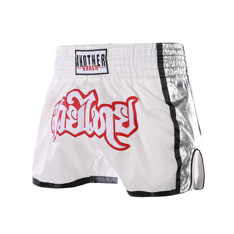 Muay Thai shorts high whip leg boxing pants side shiny leather craft martial arts team uniform cross-border Muay Thai training