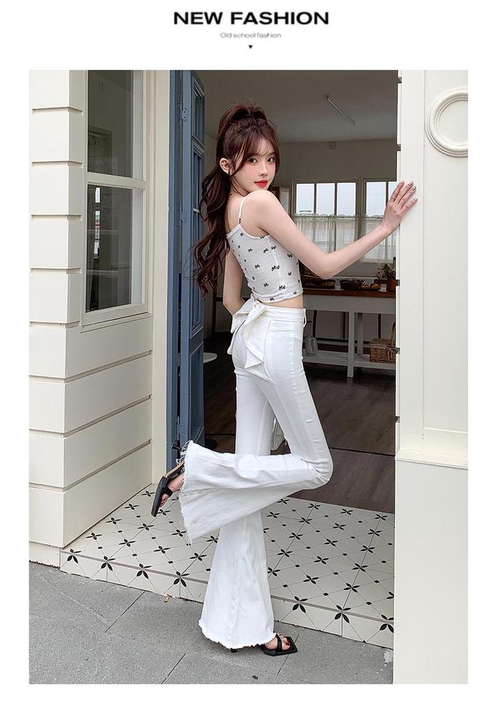 Women's High-Waist 3D Bow Micro-Flare Jeans - Autumn 2025: Slimming, Stretchy, Butt-Lifting Flare Pants