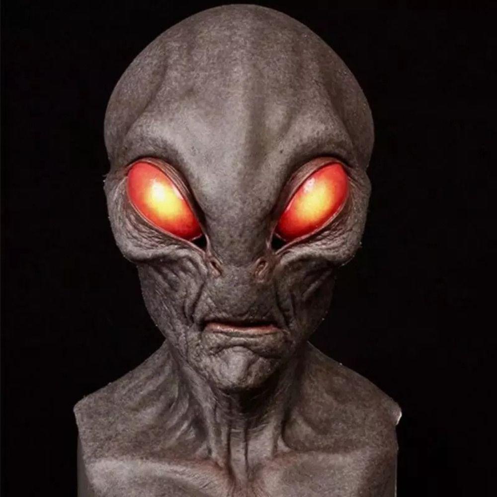 Latex Halloween Alien Mask Scary Face Cover Costume Props Horror Alien Mask Adults