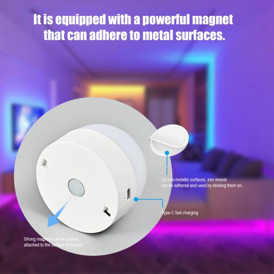 Magnetic LED Bulb with Remote Type-C Rechargeable Warm Light for Mood Lighting Timer & Dimmable Light Bulb for Parties Home Decor