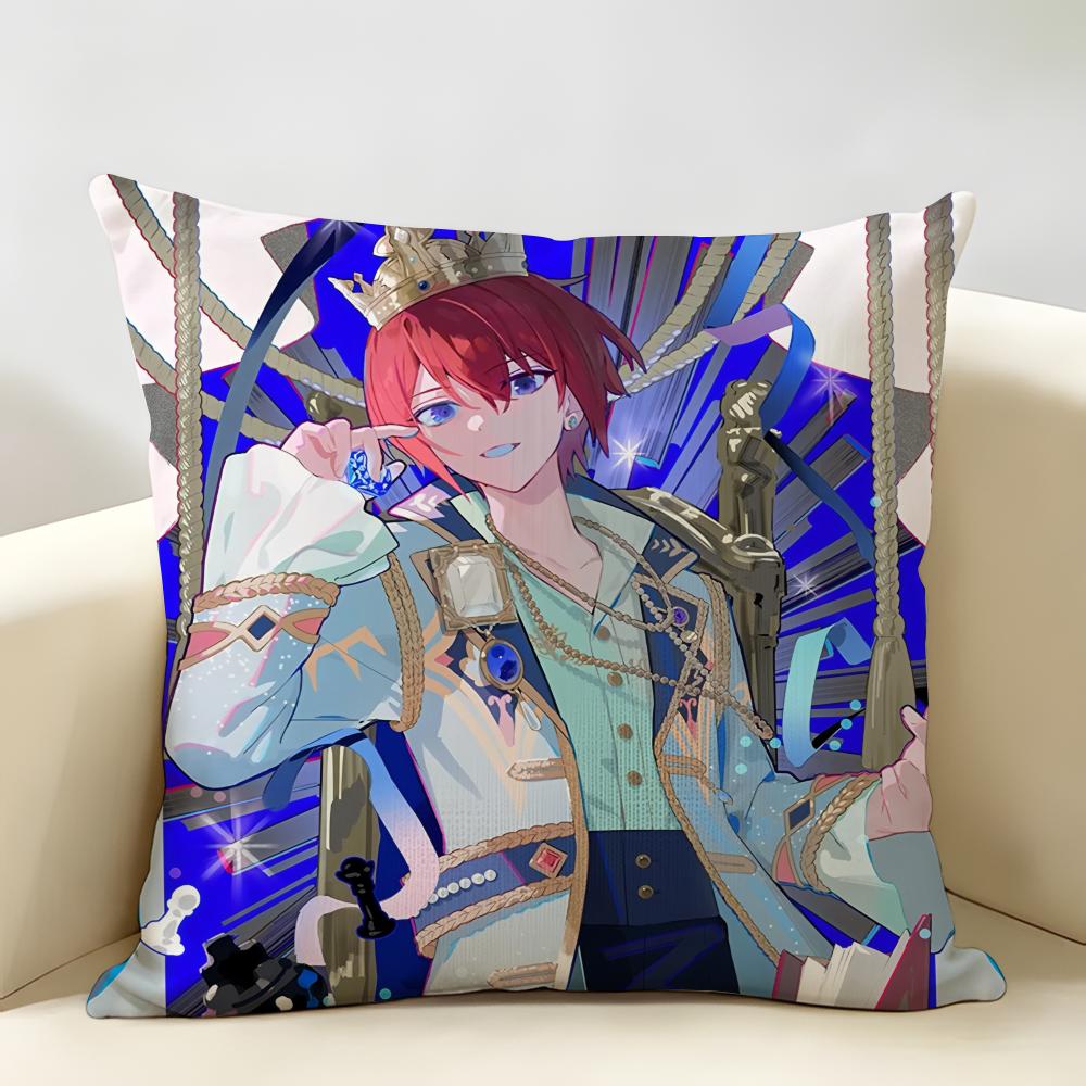 EEnsemble Stars Anime Cushion Cover Natural Linen Organic Fabric DoubleSided Printing Room Sofa Decor Pillow Case