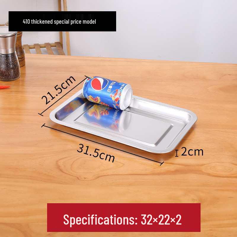304 Stainless Steel Rectangular Tray for Steamed Fish, Rice, Chee Cheong Fun, and Baking