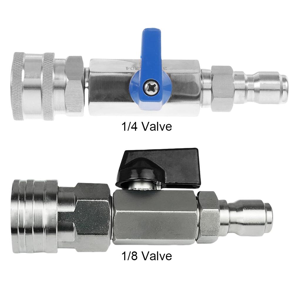 Power Car Wash Pump Hose Switch with 3/8 Or 1/4 Inch Quick Connect Plug Power Washer Hose Control 4500 PSI Stainless Steel