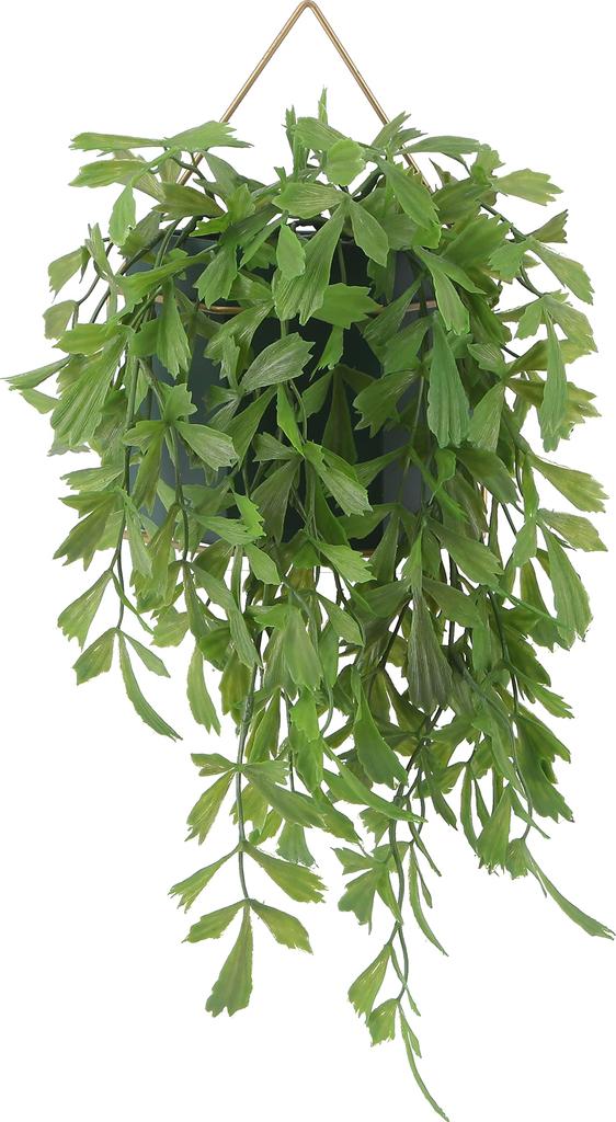 Fuji Boeki Fake Greenery, Artificial Houseplant, Peacock Palm, 26cm Wide X 20cm Deep X 32cm High, Hanging Pot, 41124