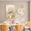 Modern style restaurant wall hanging jewelry crystal porcelain combination decoration hanging picture dining table wall clock