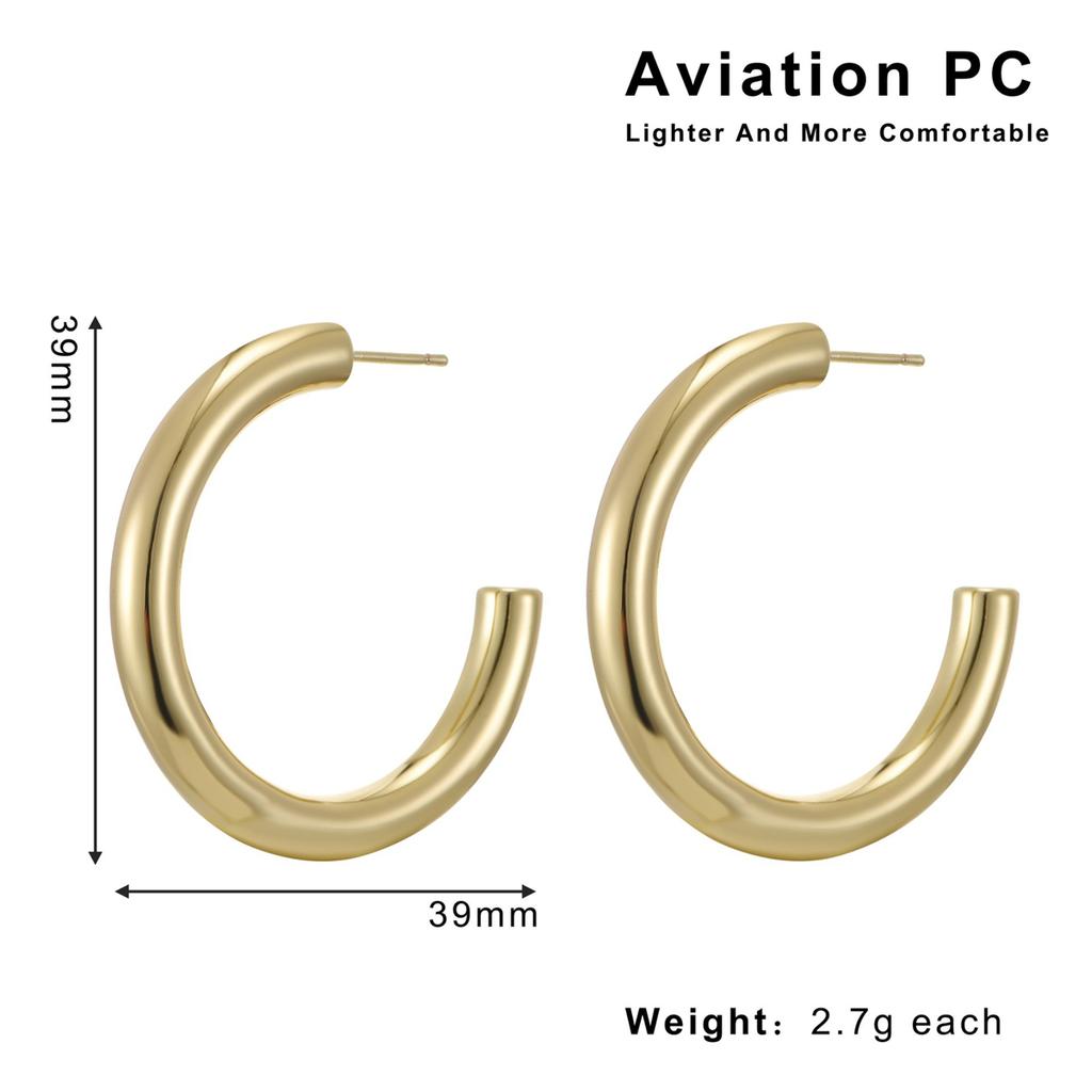 Hot Selling Aviation PC Environmentally Friendly Material Geometric High-end Retro Earrings, Light Luxury Hollow Earrings