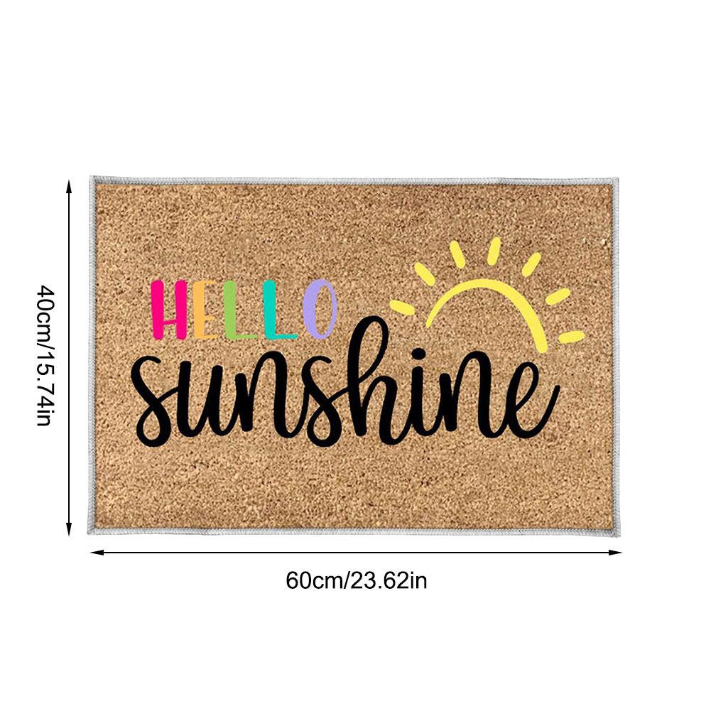 Hello Door Mat Absorbent Welcome Door Mat Non Slip Front Door Mat Decorative Low Profile Doormat for Bathroom Entryway