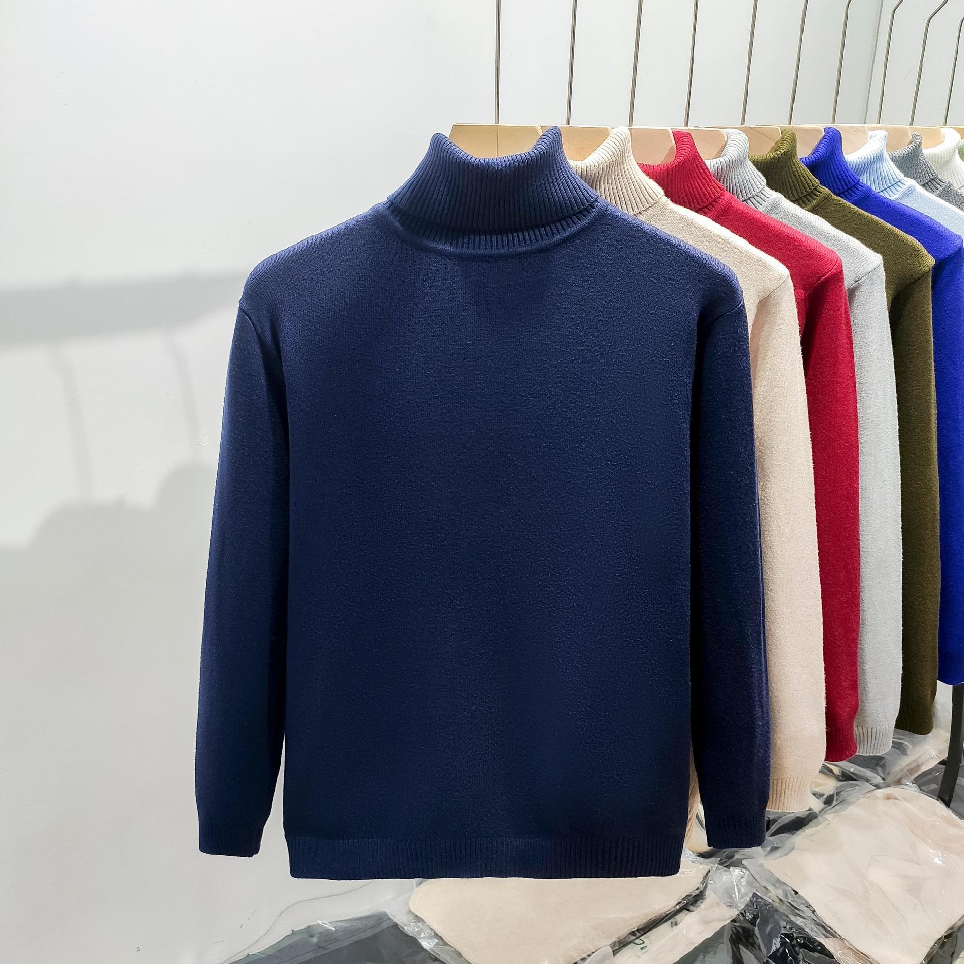 

Мужской модный брендовый свитер с высоким воротом — свободный, теплый, толстый, на осень/зиму M