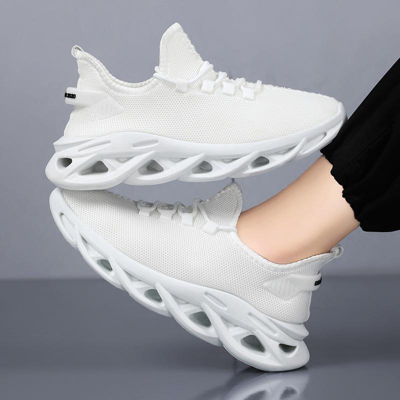 Men's Summer Breathable Mesh Shoes, Casual Sports Shoes for Men, Youth Running Shoes, Trendy White Shoes.