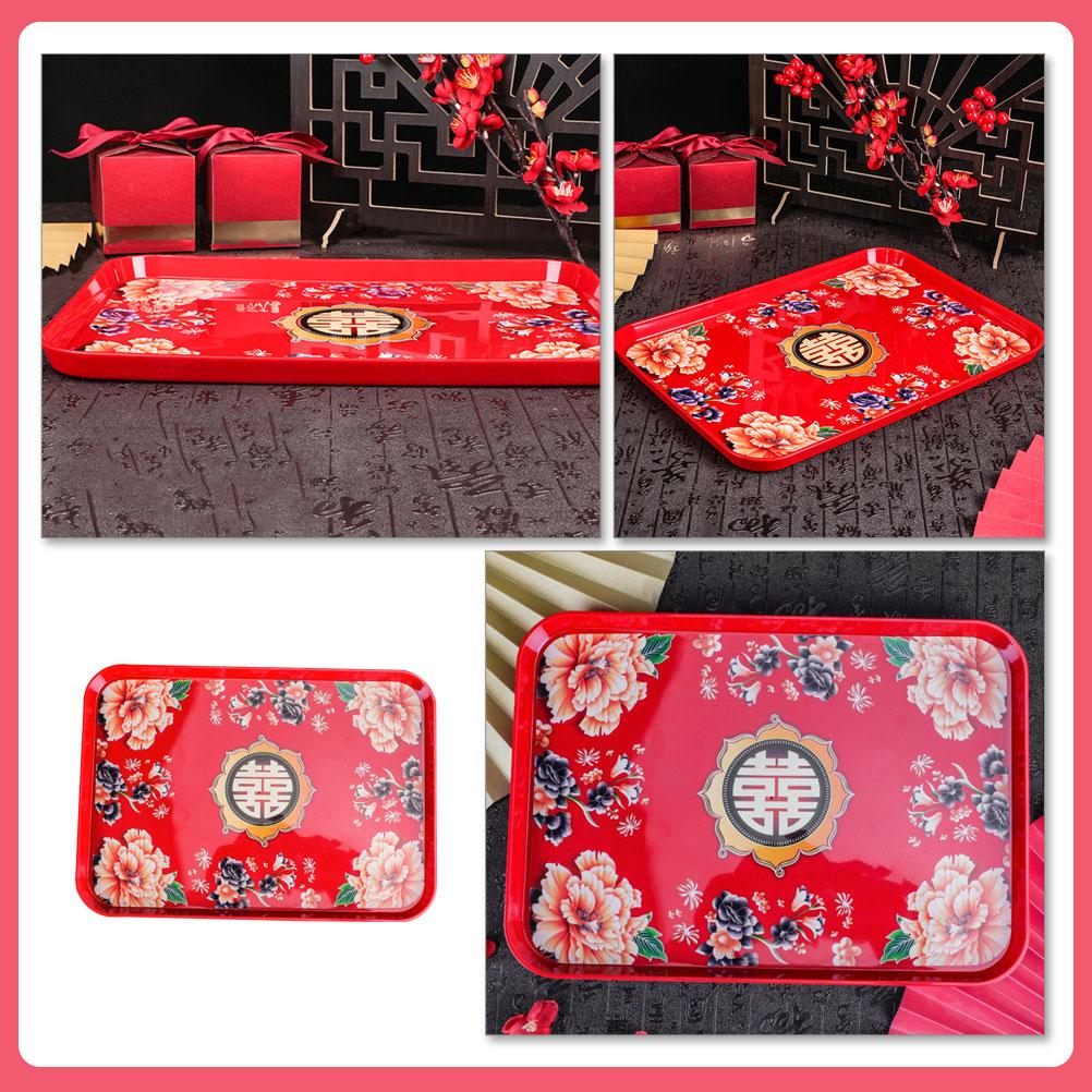 Vintage Decor Tea Tray Wedding Candy Food Traditional Chinese Plates Snack Serving Platter