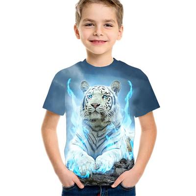 Summer Boys Casual Tees Short Sleeve Cartoon Loose 3D T Shirt Kids Clothing Funny Animal Children Tee