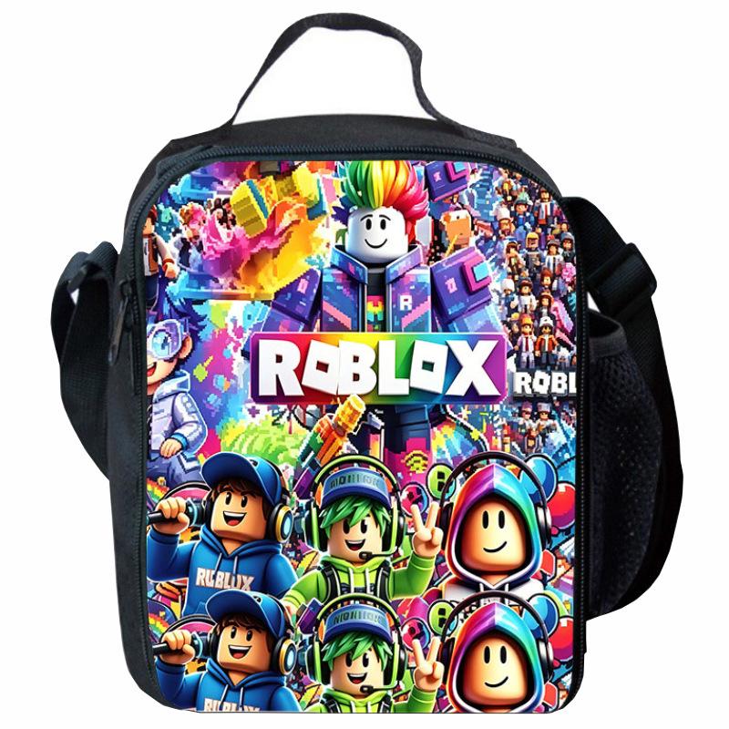 Roblox rajzfilmnyomatos szigetelt uzsonnás táska gyerekeknek Lunch Bag