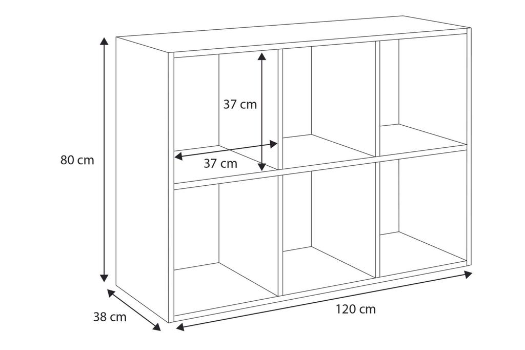 Loni White Bookcase 2x3