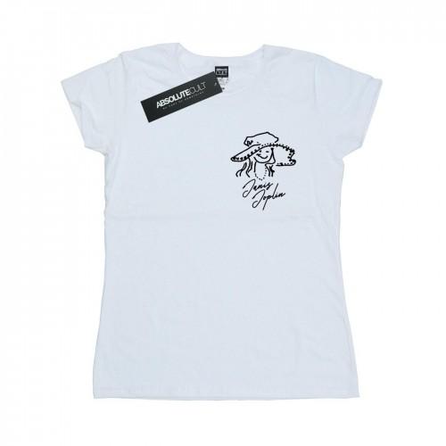 

Janis Joplin Womens/Ladies Outline Sketched Cotton T-Shirt XXL білий