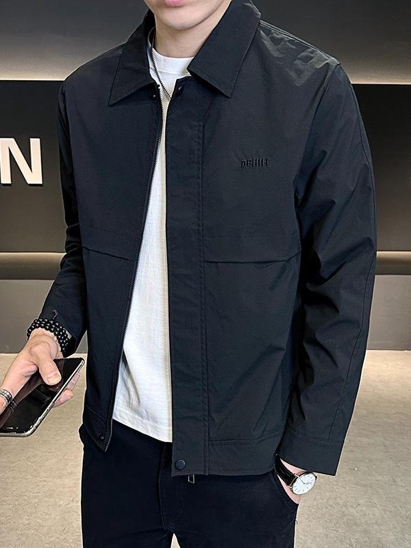 Men's Lapel Coat - Spring/Autumn 2025 Trendy Casual Lightweight Jacket
