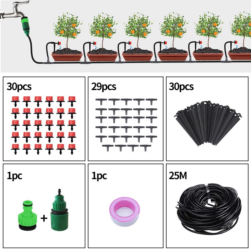 5-50m Drip Irrigation System Greenhouse Automatic Watering Kits Garden Hose Micro Drip Watering Kits with Adjustable Drippers