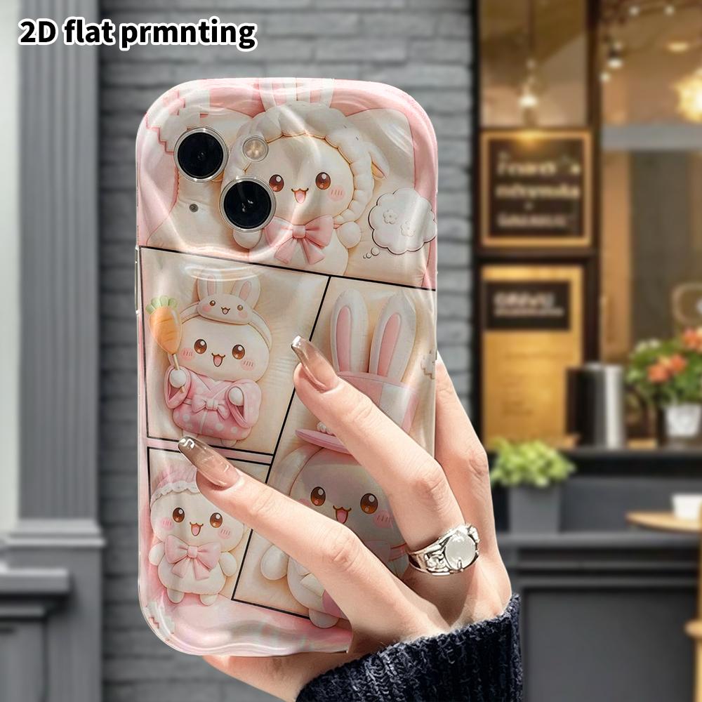Phone Case: 2D Flat, Fits iPhone 18, 17, 16, 15, 14, 13, 12Pro Protective Case, Little Lamb and Bunny Doll, Perfect Christmas and Halloween Holiday Gi