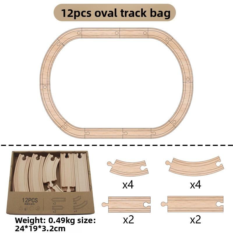 

Wooden Train Track Set With Inertial Moving Trains For Kids Creative Play And Parentchild Interaction Style 1