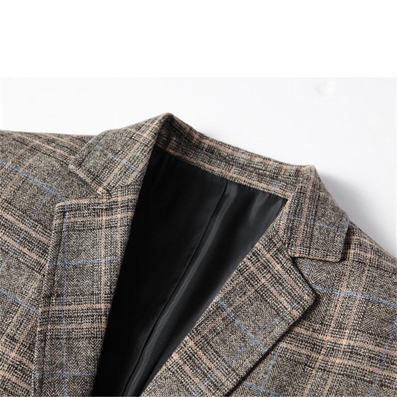 Spring Autumn Blazers Men Slim Fit British Plaid Formal Suit Jacket Party Wedding Business Casual Blazers