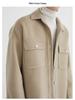 Men's Khaki Korean-Style Wool Coat: Autumn/Winter Loose Fit, Double-Sided Pocket Jacket