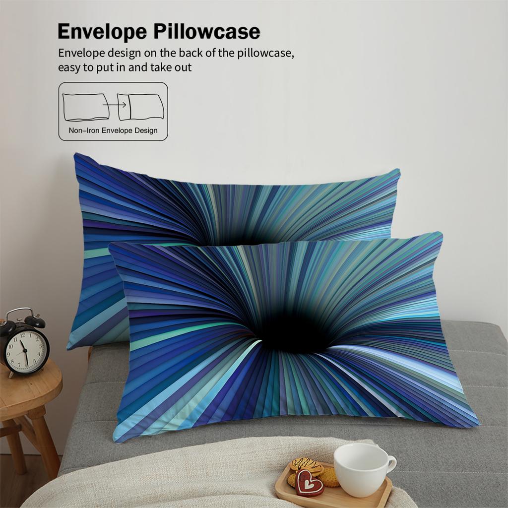 3pcs 3D grid current visual themed pattern printed bedding set, for teenagers and adult's bedroom, Halloween gift