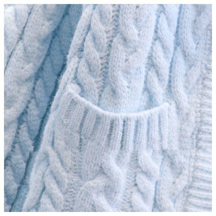 Malý čerstvý Fried Dough Twists svetrový kabát ženy podzim a zima 2023 korejská verze volné pletení svetr svetr dámské